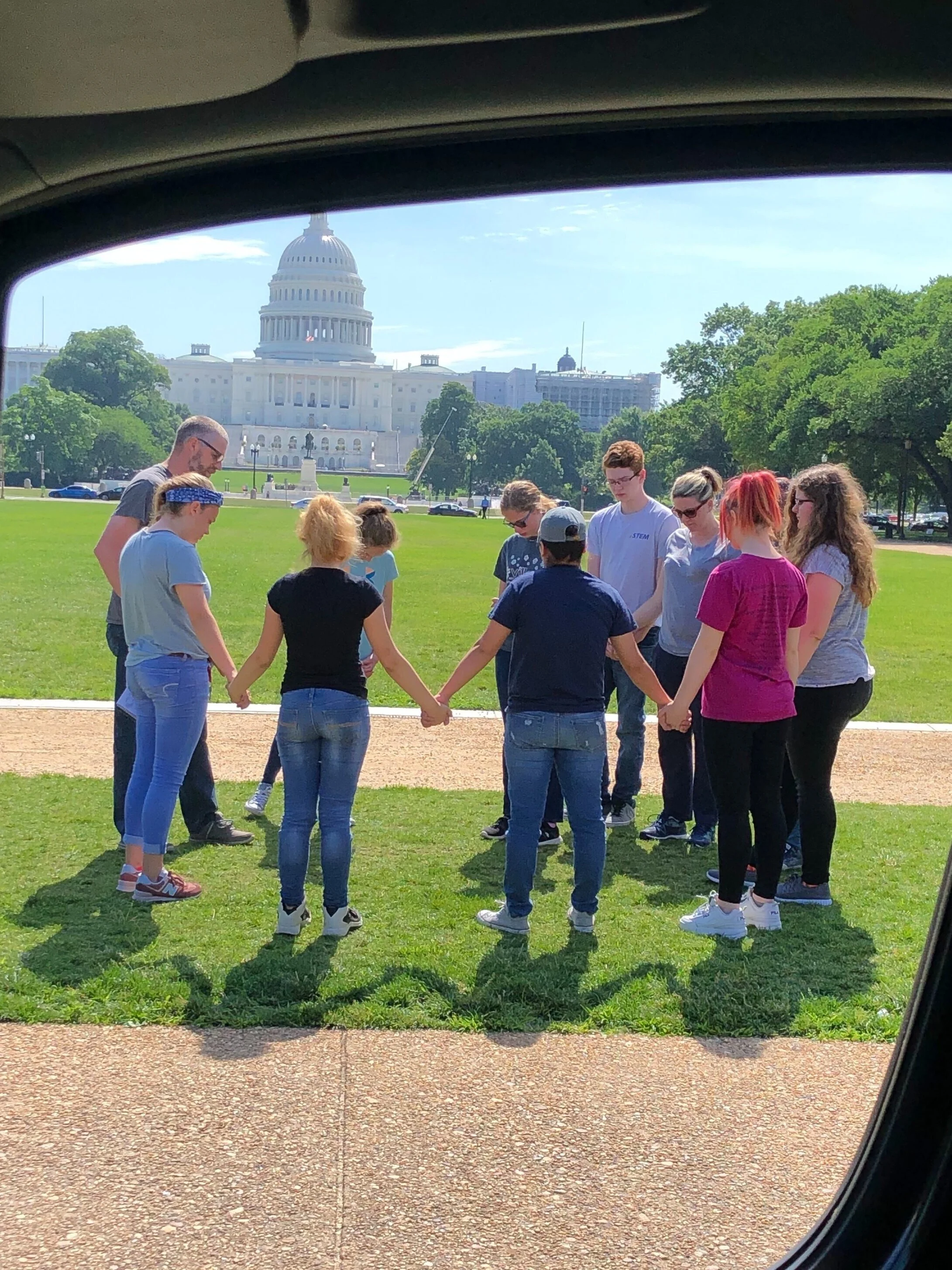 Group prayer during reflection time