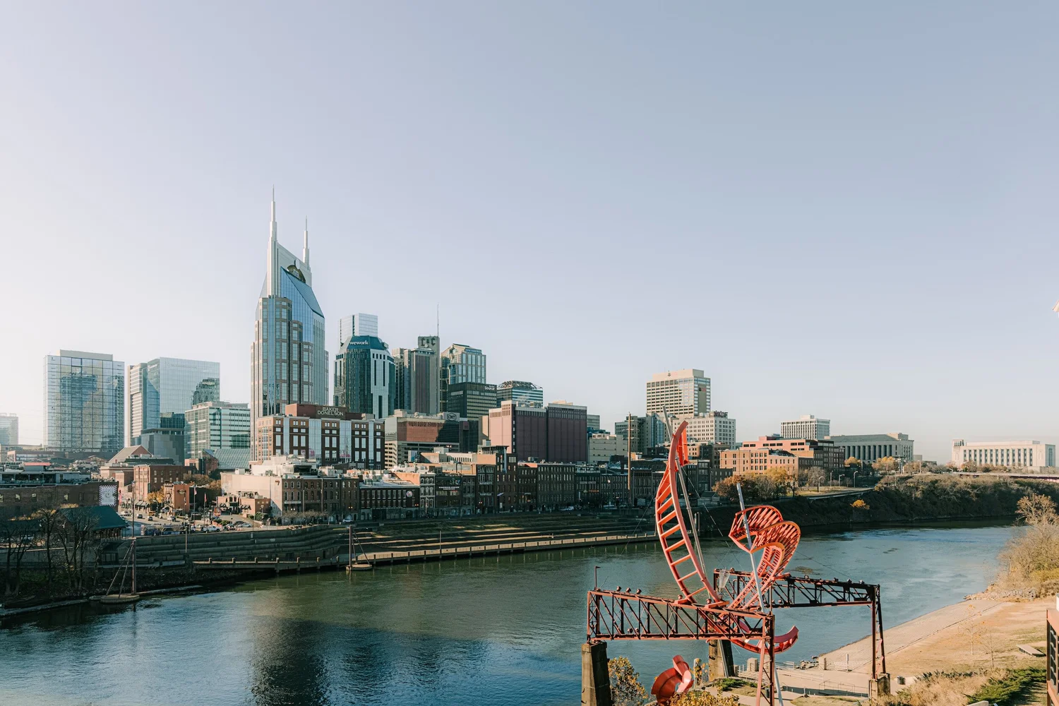Nashville skyline by the river